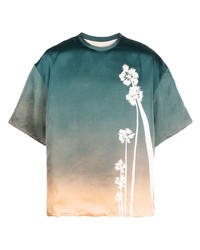 T-shirt à col rond imprimé vert menthe Jil Sander