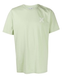 T-shirt à col rond imprimé vert menthe Kenzo