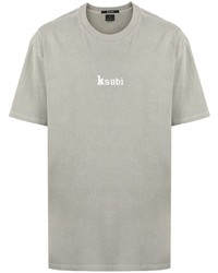 T-shirt à col rond imprimé vert menthe Ksubi