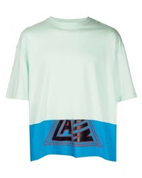 T-shirt à col rond imprimé vert menthe Lanvin