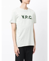 T-shirt à col rond imprimé vert menthe A.P.C.