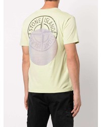 T-shirt à col rond imprimé vert menthe Stone Island