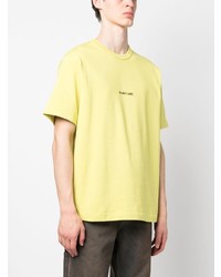 T-shirt à col rond imprimé vert menthe Helmut Lang