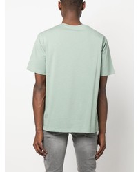 T-shirt à col rond imprimé vert menthe Balmain