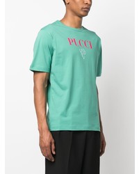 T-shirt à col rond imprimé vert menthe PUCCI