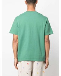 T-shirt à col rond imprimé vert menthe MAISON KITSUNÉ