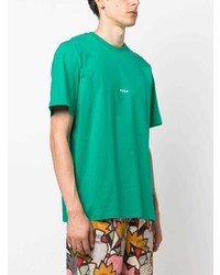 T-shirt à col rond imprimé vert menthe MSGM
