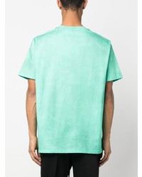 T-shirt à col rond imprimé vert menthe Balmain