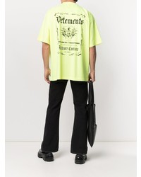 T-shirt à col rond imprimé vert menthe Vetements