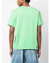 T-shirt à col rond imprimé vert menthe GUESS USA