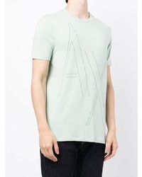 T-shirt à col rond imprimé vert menthe Armani Exchange