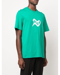 T-shirt à col rond imprimé vert menthe MSGM
