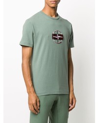 T-shirt à col rond imprimé vert menthe Stone Island