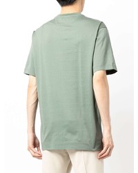 T-shirt à col rond imprimé vert menthe Ermenegildo Zegna
