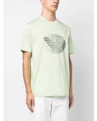 T-shirt à col rond imprimé vert menthe Emporio Armani