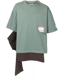 T-shirt à col rond imprimé vert menthe Maison Mihara Yasuhiro