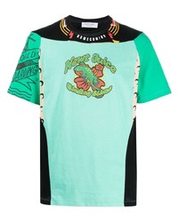 T-shirt à col rond imprimé vert menthe Marine Serre
