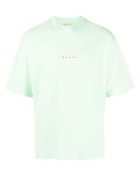 T-shirt à col rond imprimé vert menthe Marni