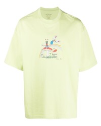 T-shirt à col rond imprimé vert menthe Martine Rose