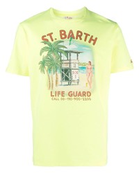 T-shirt à col rond imprimé vert menthe MC2 Saint Barth