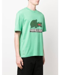 T-shirt à col rond imprimé vert menthe Lacoste