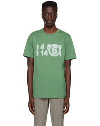 T-shirt à col rond imprimé vert menthe MM6 MAISON MARGIELA