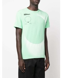 T-shirt à col rond imprimé vert menthe Stone Island