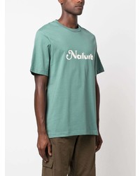 T-shirt à col rond imprimé vert menthe Oamc