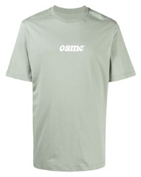 T-shirt à col rond imprimé vert menthe Oamc