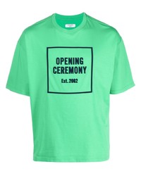 T-shirt à col rond imprimé vert menthe Opening Ceremony