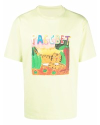 T-shirt à col rond imprimé vert menthe PACCBET