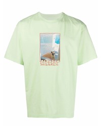 T-shirt à col rond imprimé vert menthe PACCBET