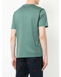T-shirt à col rond imprimé vert menthe Gieves & Hawkes