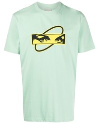 T-shirt à col rond imprimé vert menthe Perks And Mini