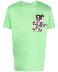 T-shirt à col rond imprimé vert menthe Philipp Plein