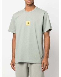 T-shirt à col rond imprimé vert menthe Helmut Lang