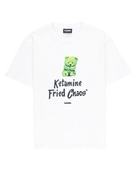 T-shirt à col rond imprimé vert menthe Pleasures