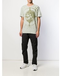 T-shirt à col rond imprimé vert menthe Stone Island