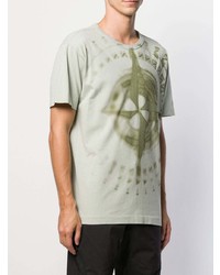 T-shirt à col rond imprimé vert menthe Stone Island