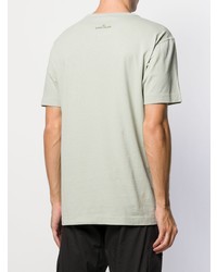 T-shirt à col rond imprimé vert menthe Stone Island