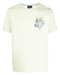 T-shirt à col rond imprimé vert menthe PS Paul Smith