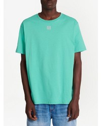 T-shirt à col rond imprimé vert menthe Balmain