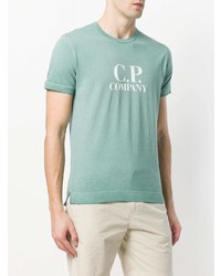 T-shirt à col rond imprimé vert menthe CP Company