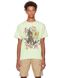 T-shirt à col rond imprimé vert menthe Sky High Farm Workwear