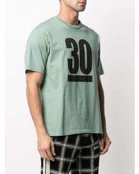 T-shirt à col rond imprimé vert menthe Undercover