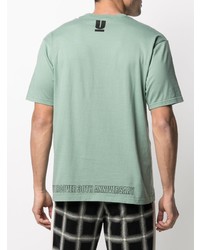 T-shirt à col rond imprimé vert menthe Undercover