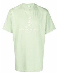 T-shirt à col rond imprimé vert menthe Sporty & Rich