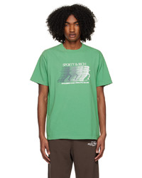 T-shirt à col rond imprimé vert menthe Sporty & Rich