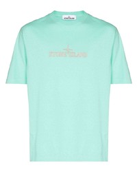 T-shirt à col rond imprimé vert menthe Stone Island