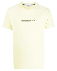 T-shirt à col rond imprimé vert menthe Stone Island